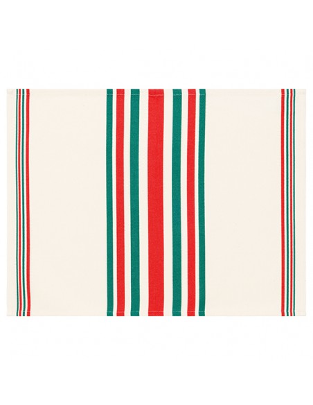 Set de table coton bio Mante Rouge/Vert