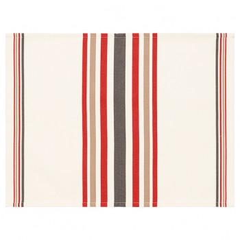 Set de table coton bio Mante Havane/Rouille