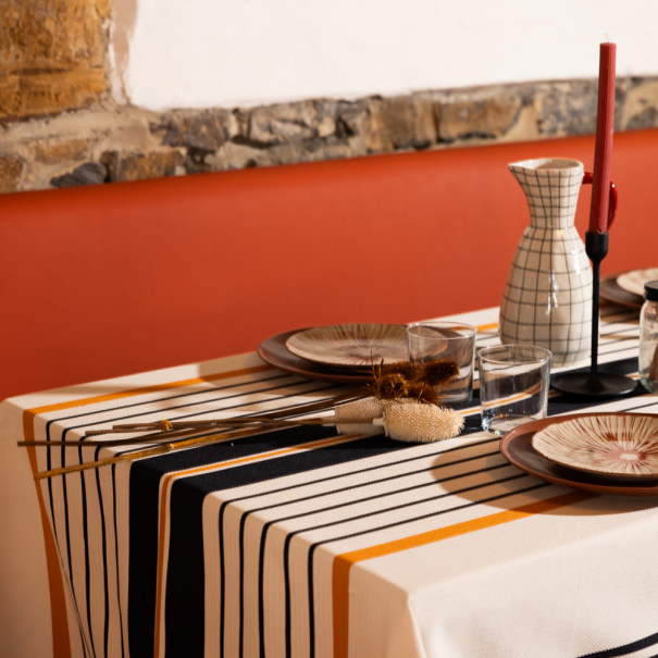Nappe coton bio - tissage chevron