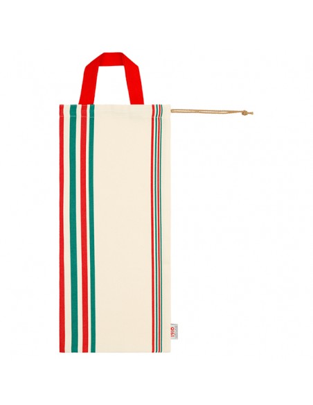 sac à pain coton bio, Mante Rouge/Vert