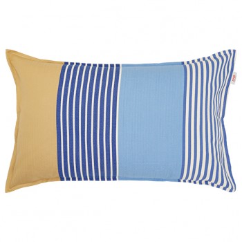 Housse de coussin rectangulaire 45*70cm Elaia bleu, coton bio