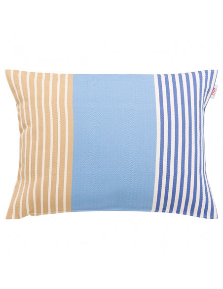 Cojín rectangular algodón Elaia bleu