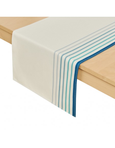 Cotton table runner Xana bleu