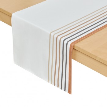 Jeté de table, chemin de table, coton bio, Xana Noix 2