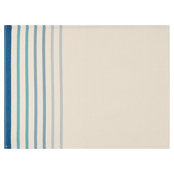 Cotton hemmed placemat Xana Bleu