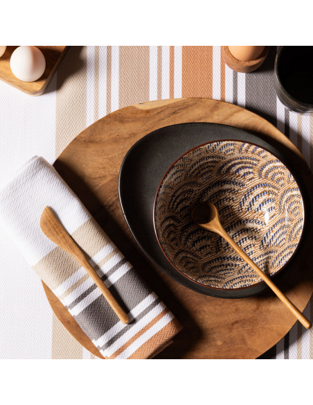 Organic cotton tablecloth - chevron weave