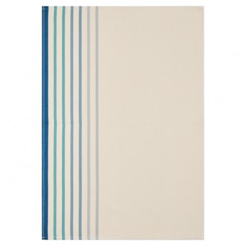 Fabric by the meter, small width, organic cotton chevron, Xana Blue