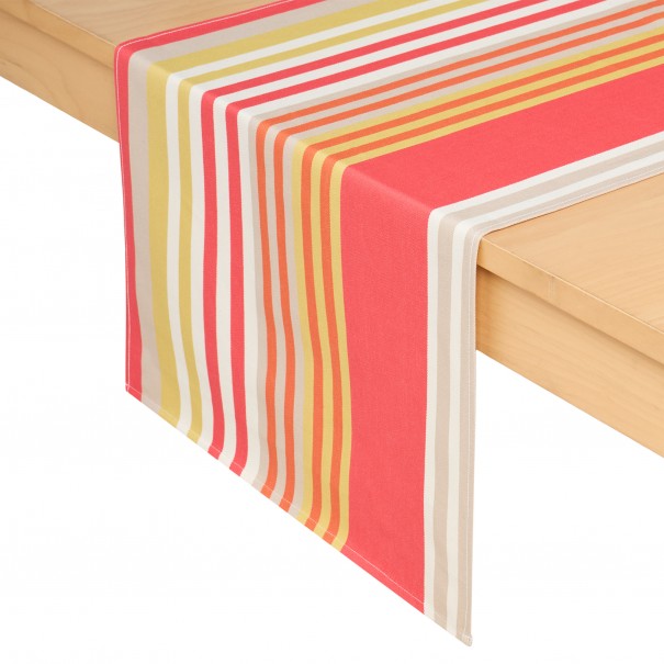 Cotton table runner Iluna Corail