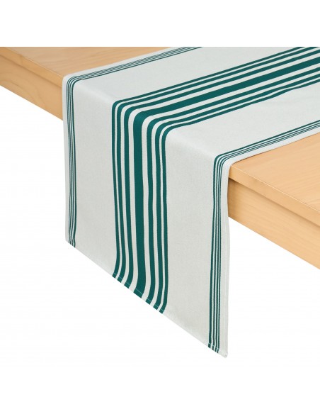 Cotton table runner Marra Vert