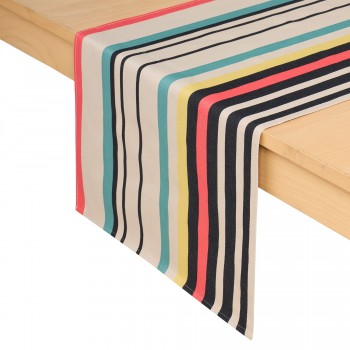 Chemin de table coton bio Olatz Noir