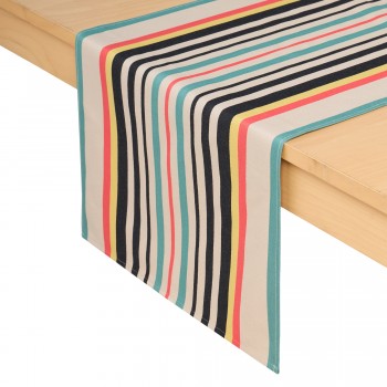 Cotton table runner Olatz Noir 2
