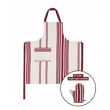 Delantal y manopla de cocina
