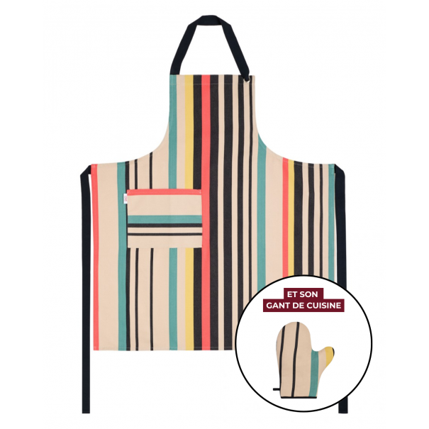 Delantal y manopla de cocina