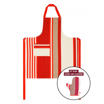 Delantal y manopla de cocina
