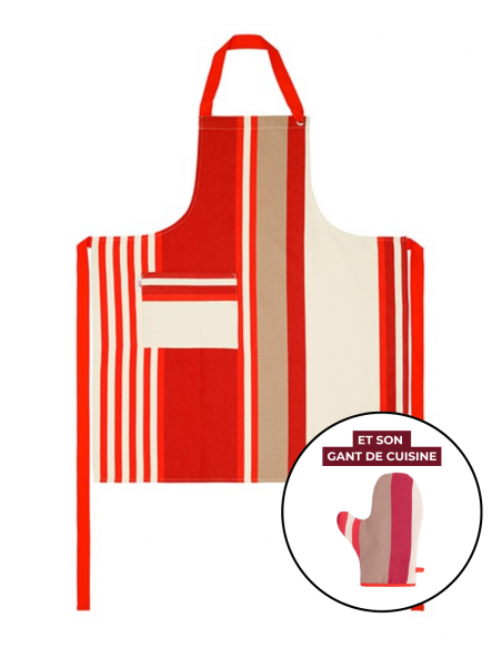 Delantal y manopla de cocina